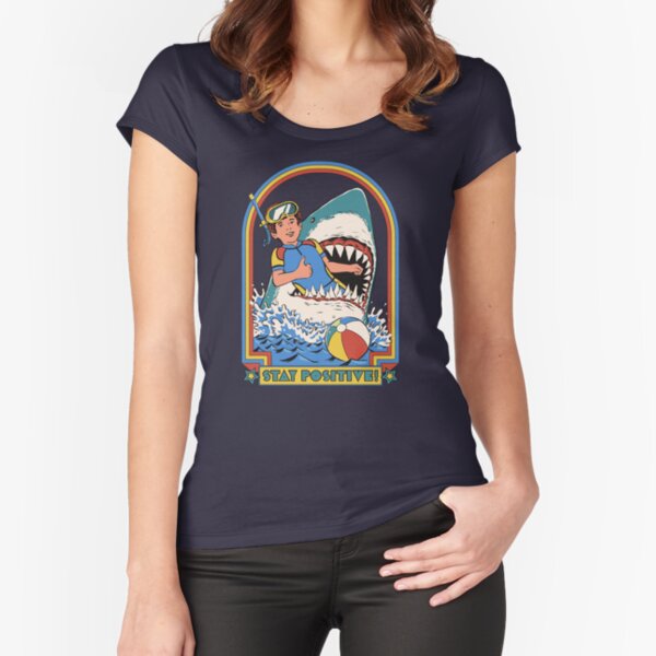 Stay Positive Fitted Scoop T-Shirt