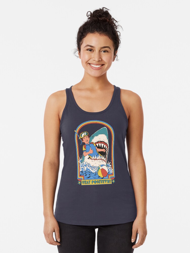 Thumbnail 1 of 3, Racerback Tank Top, Stay Positive designed and sold by stevenrhodes.