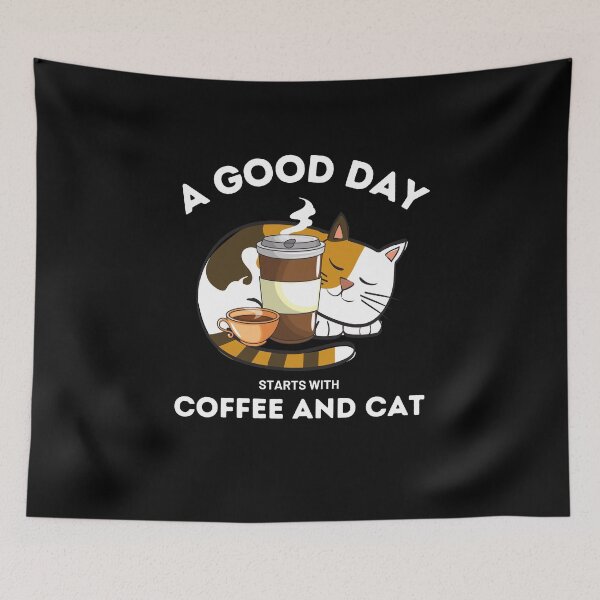 Item preview, A Good Day Starts With Coffee and Cat Sticker Pack designed and sold by Crafty-Mornings.