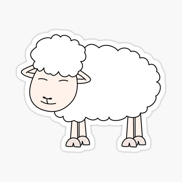White cartoon sheep White cartoon sheep