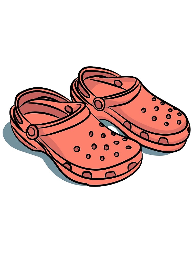 Peach print online crocs