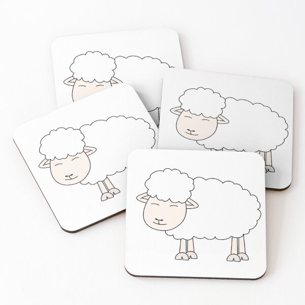 Item preview, White cartoon sheep designed and sold by Ninja Design Printable.