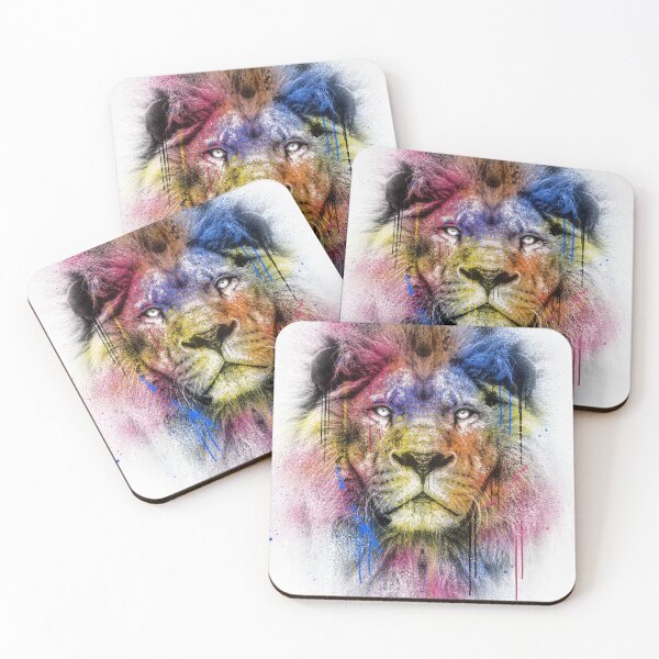 Item preview, lion art watercolor designed and sold by cat poe.