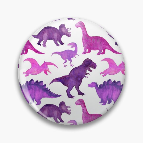 Item preview, Pink and Purple Watercolor Dinos on White designed and sold by Angelina Meyer.