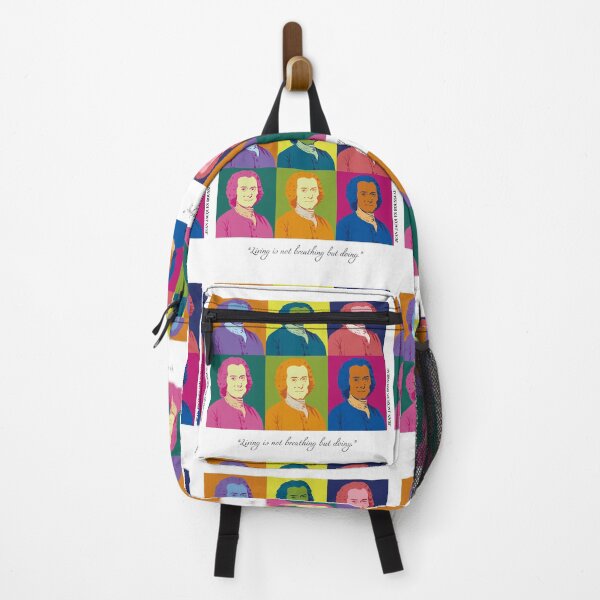 Item preview, philosopher, pop art Jean Jacques Rousseau, Living is not breathing but doing designed and sold by challengecafe.