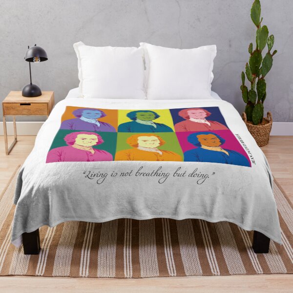 Item preview, philosopher, pop art Jean Jacques Rousseau, Living is not breathing but doing designed and sold by challengecafe.