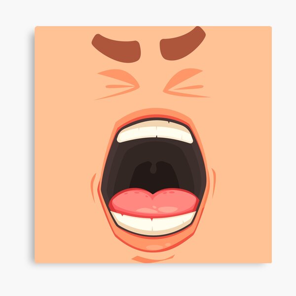 Roblox Shout Face Canvas Print By Hutamaadi98 Redbubble