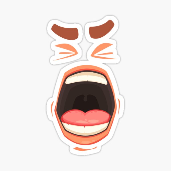 Roblox Shout Face Sticker For Sale By Hutamaadi98 Redbubble