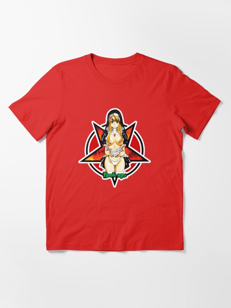 THE SEXY ANIME SATANIC STICKER AND SKATEBOARD RETRO VINTAGE HOOKUPS SHIRT |  Essential T-Shirt