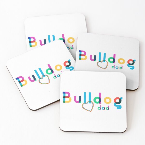 Item preview, Bulldog Dad Rainbow lettering - Modern Design - Heart accent designed and sold by 8PawsStudio.