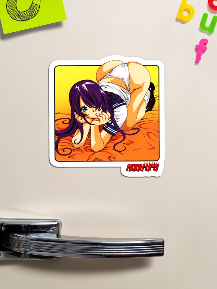 The Sexy Anime Girl Covering Up Japanese Skateboard Sticker And