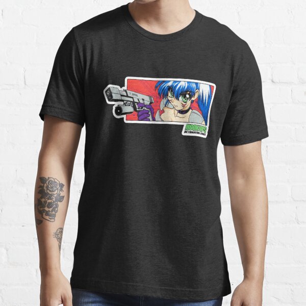 THE ANIME GIRL IS STARRING DOWN THE BARREL OF GUN HOOKUPS SHIRT AND  STICKER  Essential T-Shirt for Sale by CaliforniaCat