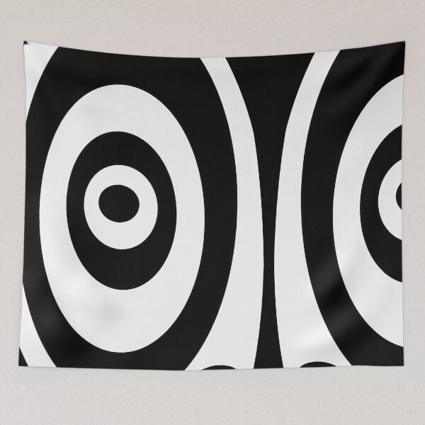 Item preview, Retro Modern TIKI Minimalist Black White Op Art Mid Century  designed and sold by vampirahna.