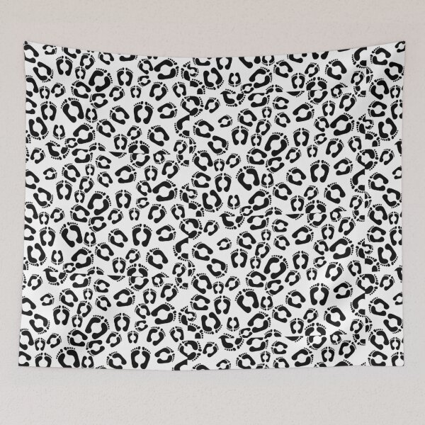 Item preview, Black footprints on white background designed and sold by Tharin2021.