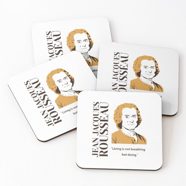 Item preview, philosopher, Jean Jacques Rousseau, Living is not breathing but doing designed and sold by challengecafe.