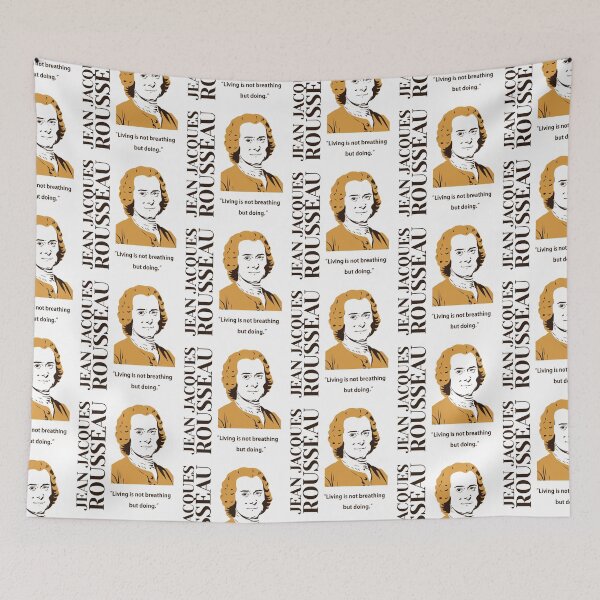Item preview, philosopher, Jean Jacques Rousseau, Living is not breathing but doing designed and sold by challengecafe.