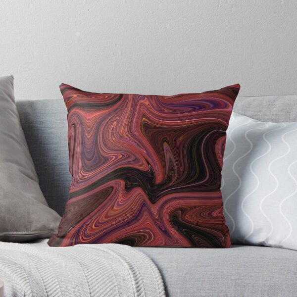 Raspberry Marble Throw Pillow
