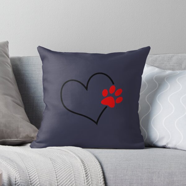 Paw on my heart Throw Pillow