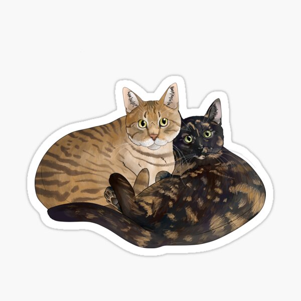 Two Cats Smooth Sticker