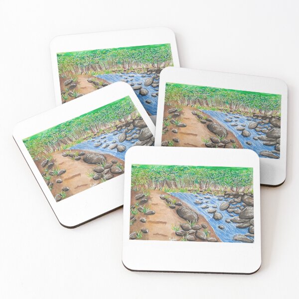 Item preview, Hiking Trail Riverbed Creek Forest in Tennessee Watercolor Painting designed and sold by Jada Clark.