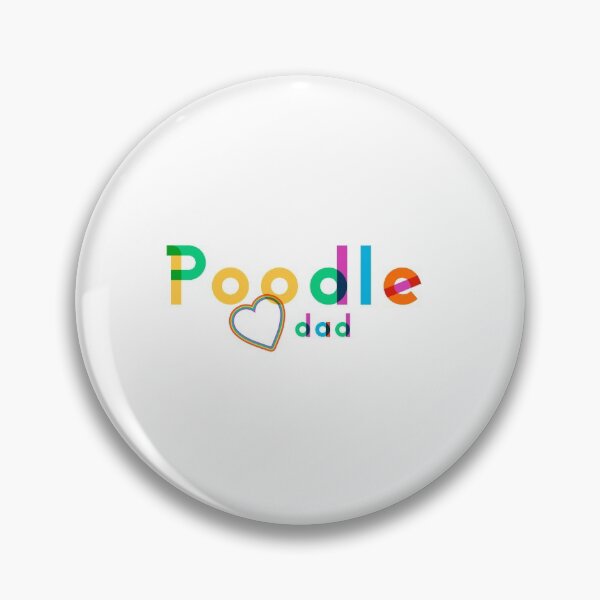 Item preview, Letras de Poodle Dad Rainbow - Diseño moderno - Acento de corazón designed and sold by 8PawsStudio.