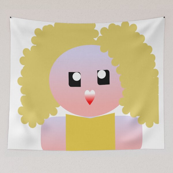 Item preview,  GIRL  BLONDE  WITH CURLY HAIR designed and sold by RetroPlaceee.