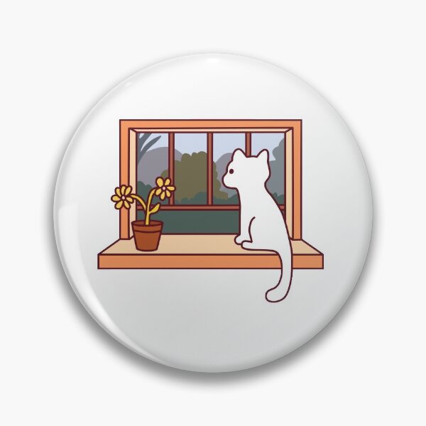 Item preview, Cat looking out window designed and sold by line-on-line.