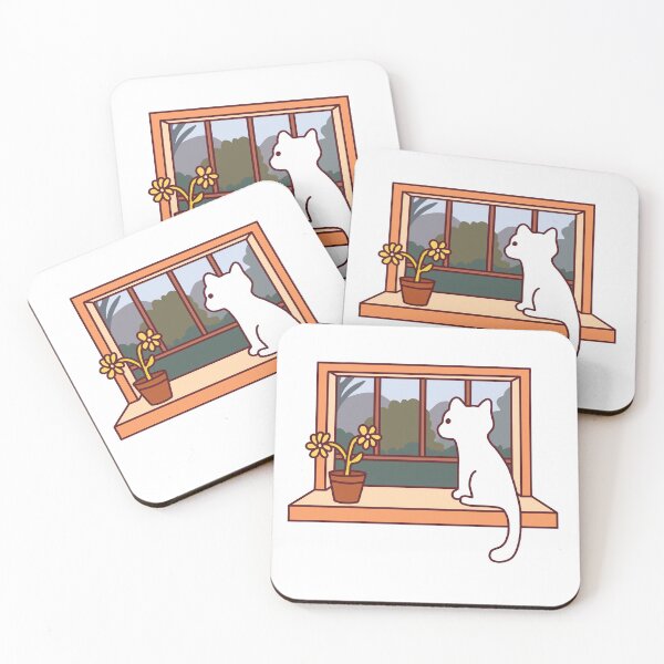 Item preview, Cat looking out window designed and sold by line-on-line.