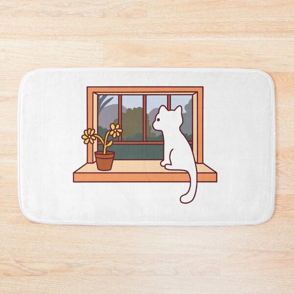Item preview, Cat looking out window designed and sold by line-on-line.