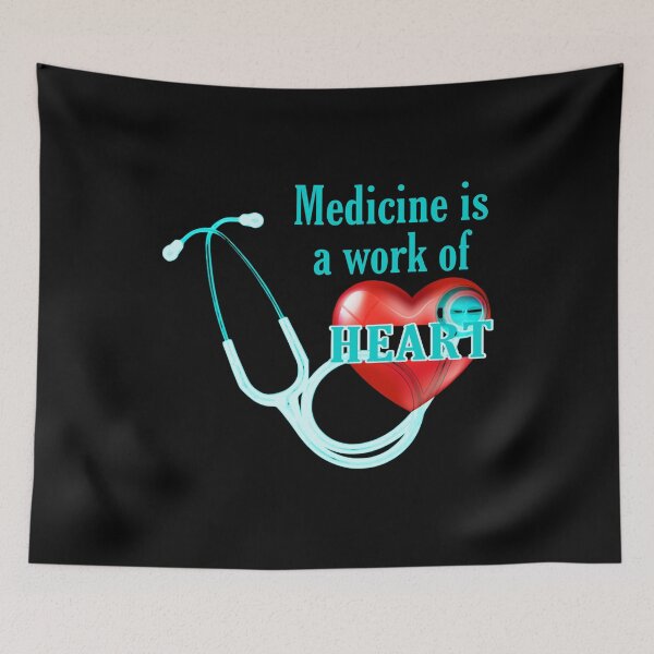 Item preview, medicine is a work of heart. stetoscope, heart,   Frontliner hero designed and sold by doctors-apparel.
