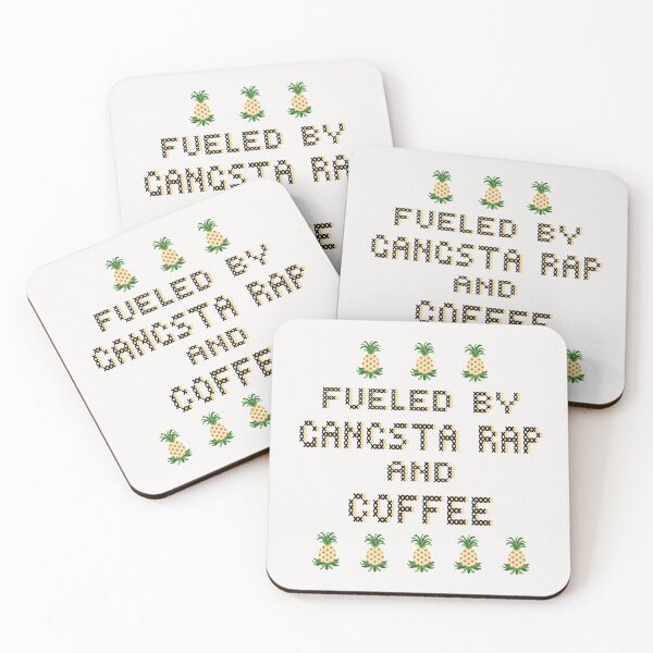 Item preview, FUELED BY GANGSTA RAP AND COFFEE CROSS STITCH designed and sold by aydapadi.