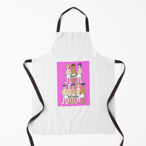 Item preview, Naked Cartoon Happy Birthday Men in Hats designed and sold by KateTaylor.