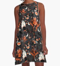 Vintage Halloween Pattern A-Line Dress