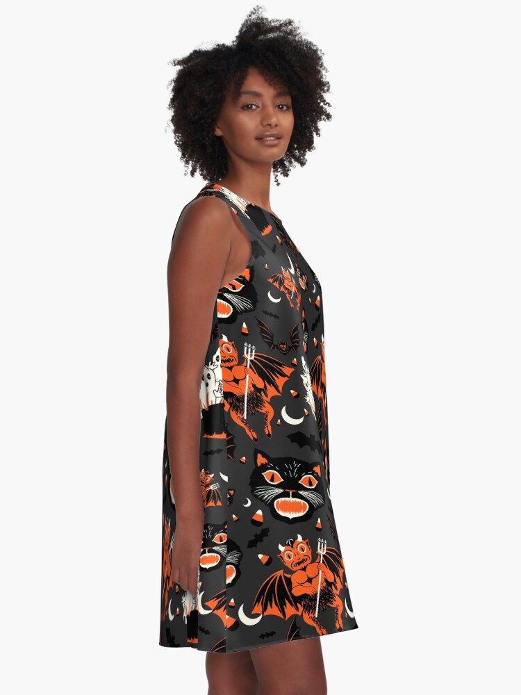 Alternate view of Vintage Halloween Pattern A-Line Dress