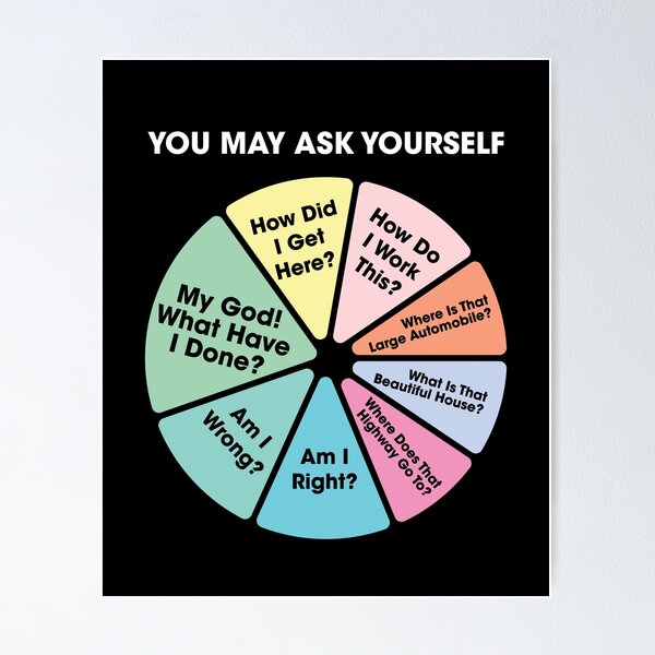 Item preview, 80's Music Retro Lyrics - You May Ask Yourself Pie Chart designed and sold by el-em-cee.