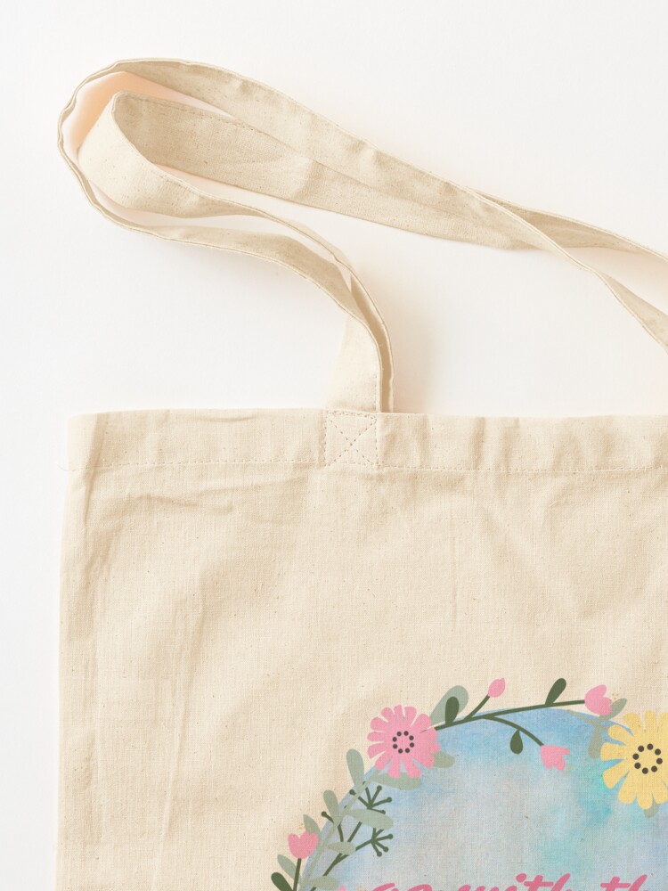 Grow With the Flow Tote Bag Floral Tote Bag Indie Aesthetic 