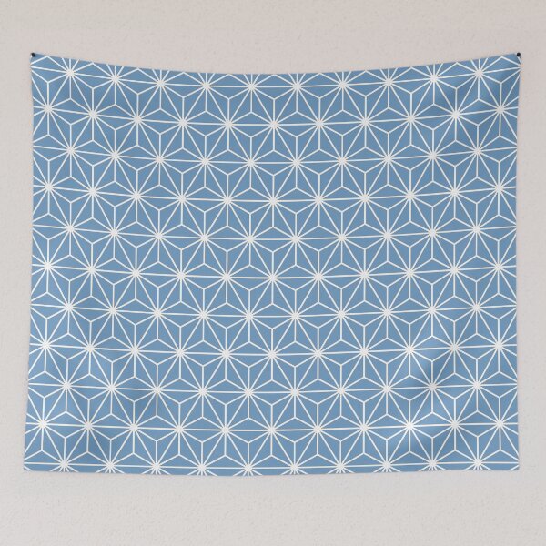 Item preview, Cerulean Frost Blue White Asanoha - Japanese Traditional Pattern designed and sold by KinitaDesign.