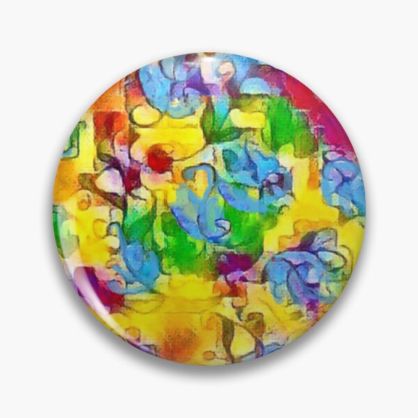 Artikelvorschau, blaue Blätter, auf einem Regenbogenhintergrund, abstrakte Kunst, endloses Muster entworfen und verkauft von Maria Mihailova.