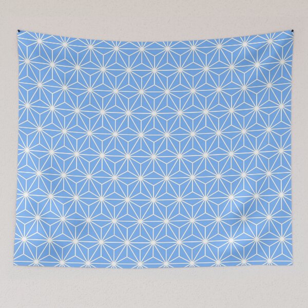 Item preview, French Sky Blue White Asanoha - Japanese Traditional Pattern designed and sold by KinitaDesign.