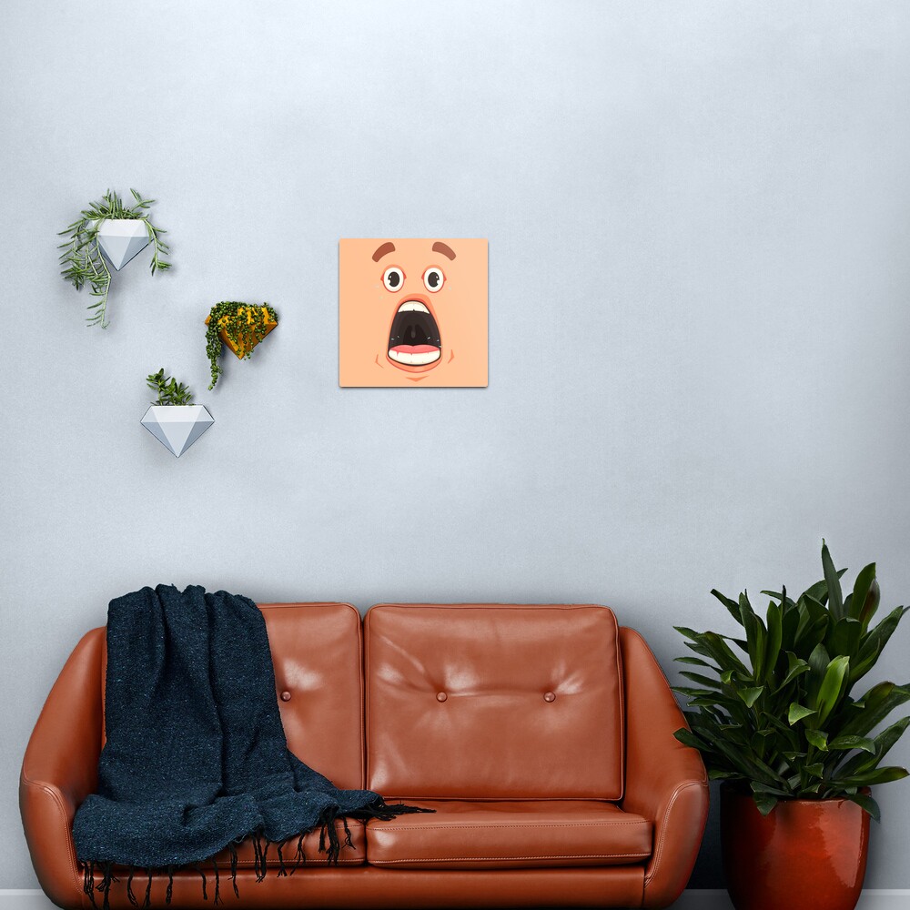 Roblox Shocked Face Metal Print For Sale By Hutamaadi98 Redbubble