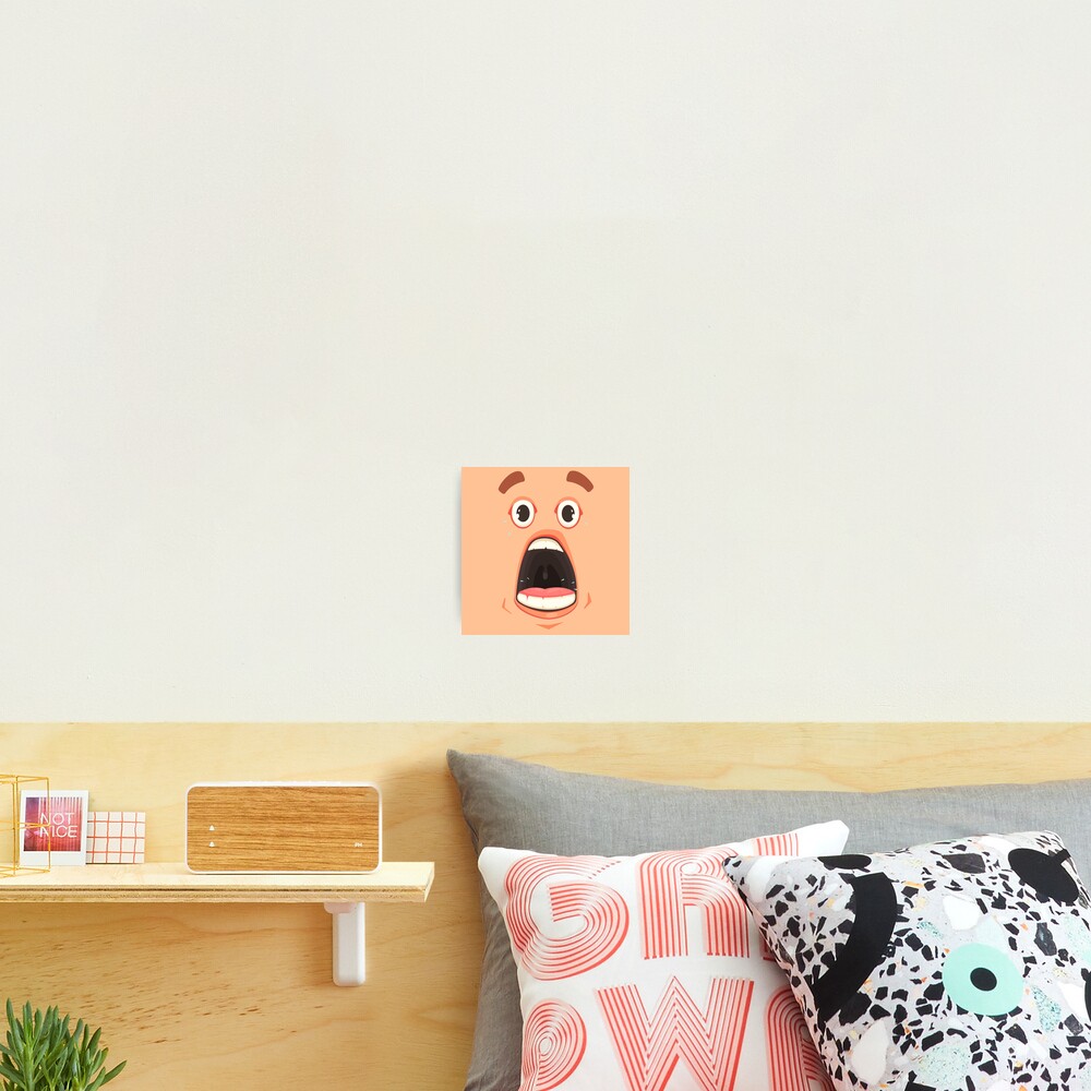 Roblox Shocked Face Photographic Print By Hutamaadi98 Redbubble