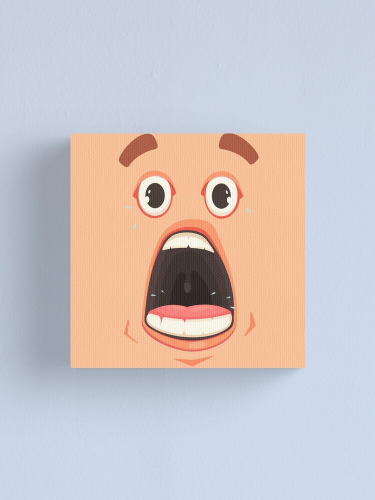 Roblox Shocked Face Canvas Print For Sale By Hutamaadi98 Redbubble