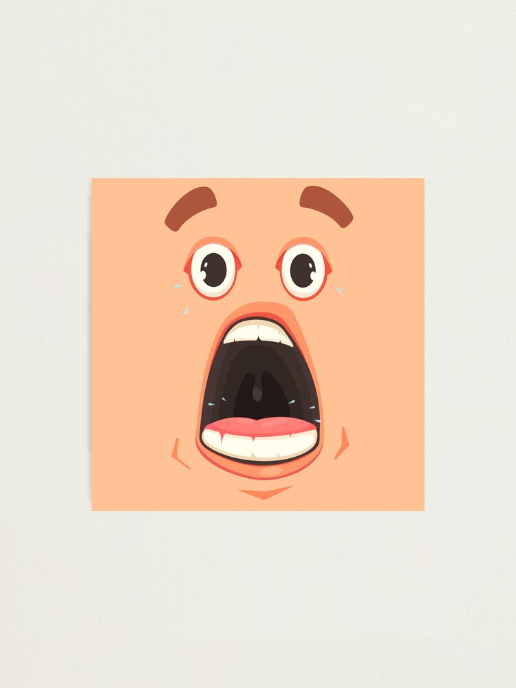 Roblox Shocked Face Photographic Print By Hutamaadi98 Redbubble