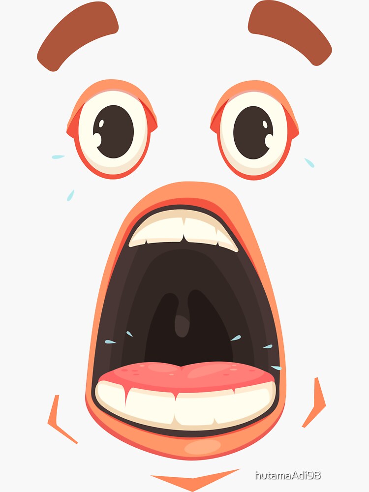 Roblox Shocked Face Sticker By Hutamaadi98 Redbubble