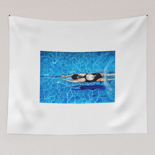 Item preview, Summer fun underwater swimming women art designed and sold by artbymanjiri.