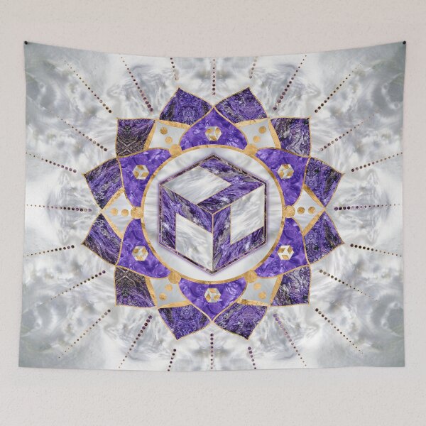 Item preview, Antahkarana in Lotus Mandala- Amethyst and Pearl designed and sold by k9printart.