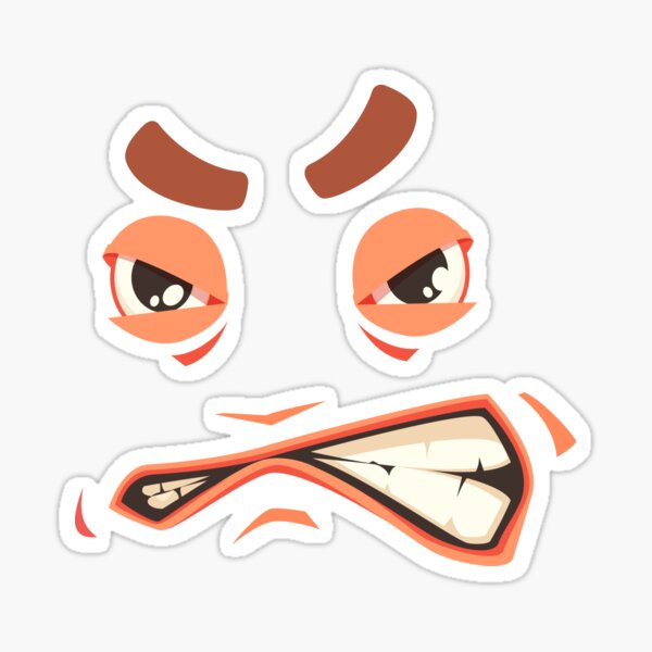 Roblox Face Stickers Redbubble - roblox mad face decal
