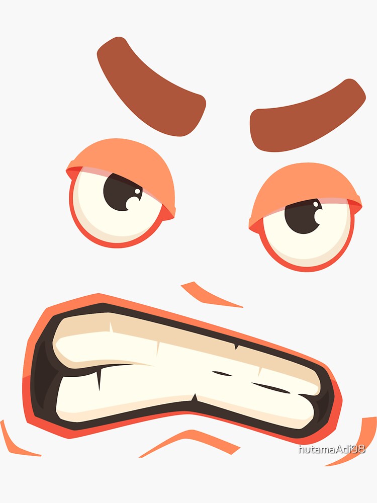 Roblox Angry Face Sticker By Hutamaadi98 Redbubble