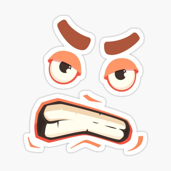 Roblox Face Stickers Redbubble - roblox angry face games