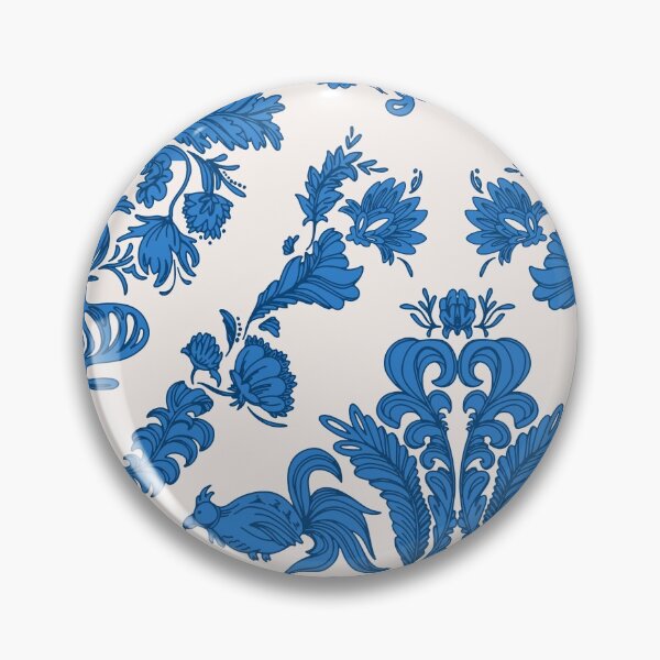 Item preview, Damask retro royal blue farmhouse pattern  designed and sold by Milatoo.
